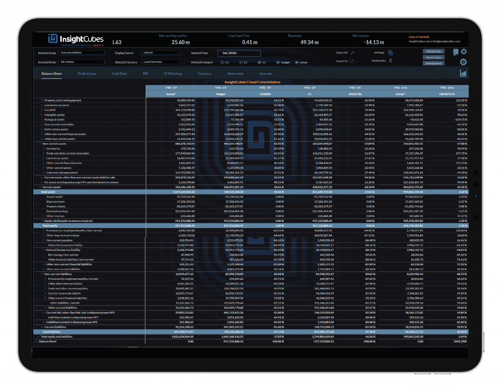 InsightCubes SAP Analytics Designer Cloud Consolidation Model