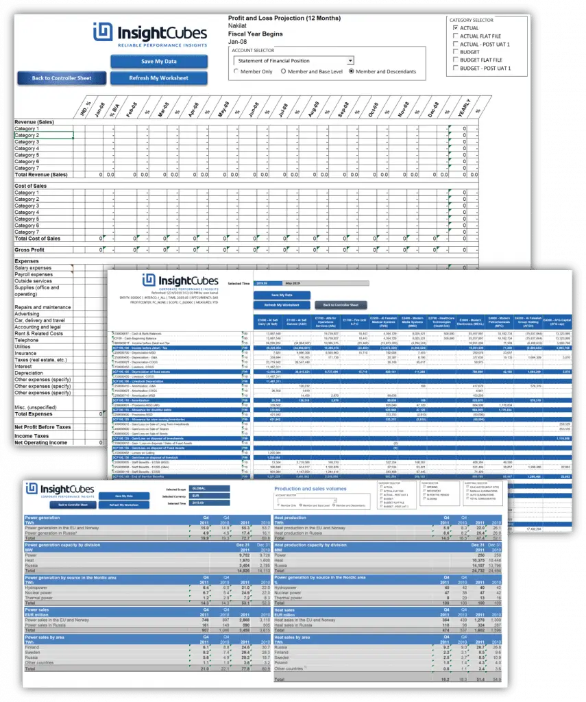 InsightCubes SAP Analytics Designer Profitability model