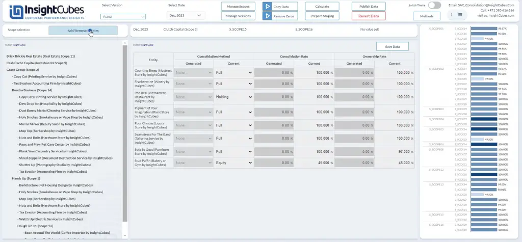 adding new entity to selected scope