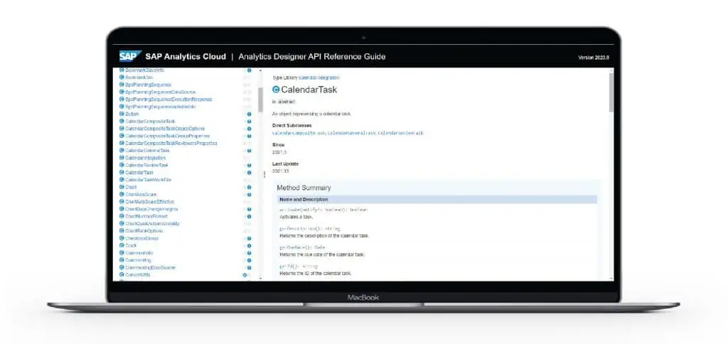 SAP Analytics Cloud Calendar APIs