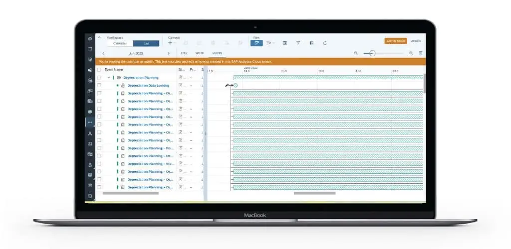 SAP Analytics Cloud Workflow Organization (Calendar)