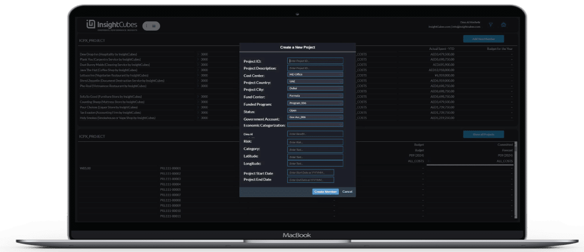 insightcubes CapEx Planning solution using SAP Analytics Cloud