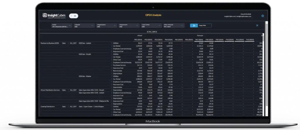 InsightCubes OpEx Planning solution